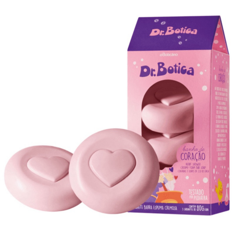 Sabonetes em Barra Trio Dr.Botica Banho do Coração 80g cada