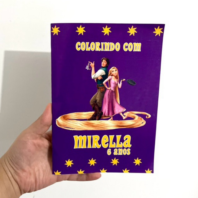 LIVRO DE COLORIR COLORINDO COM RAPUNZEL ENROLADOS PRINCESA REVISTA PINTAR LEMBRANCINHA PERSONALIZADA