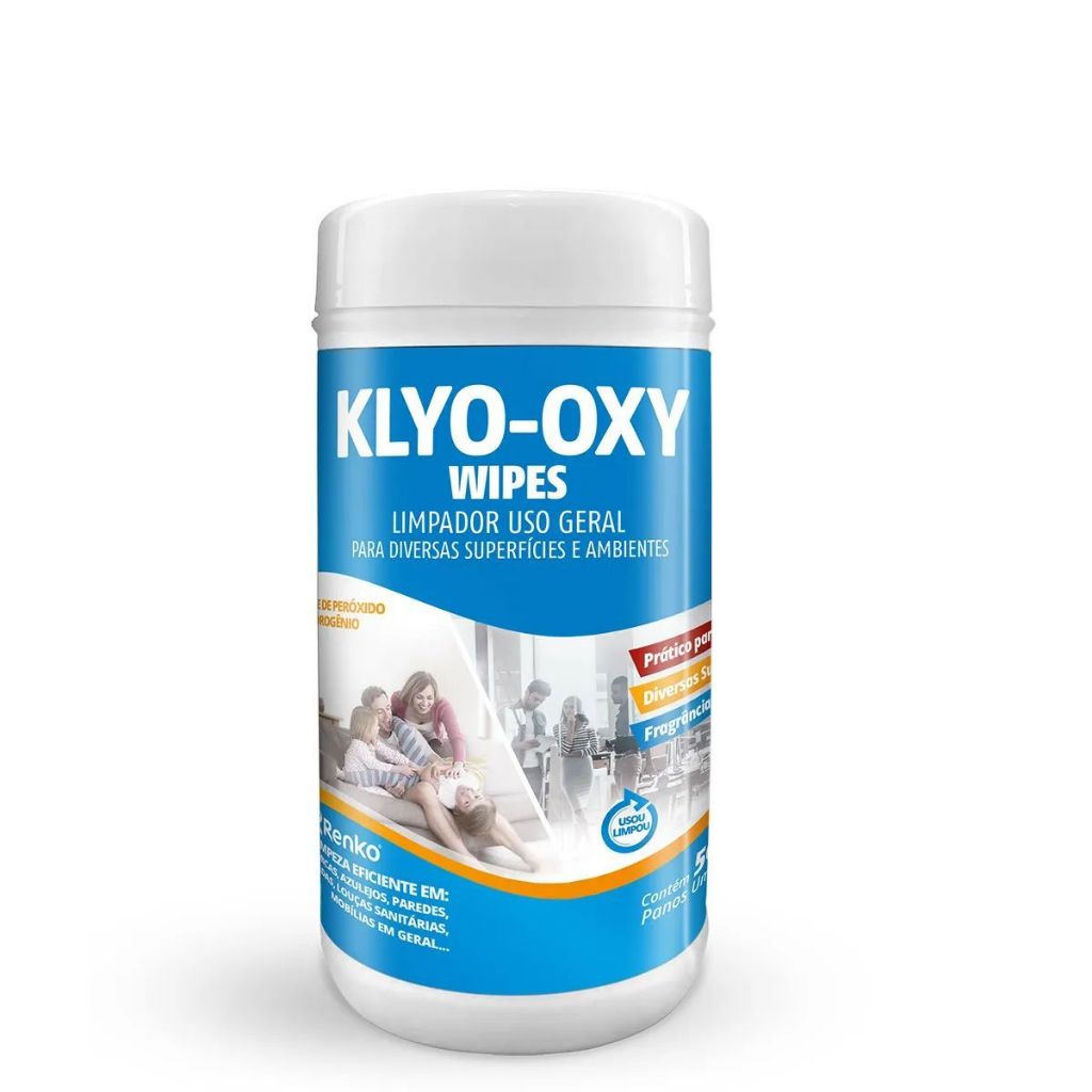 Klyo Oxy - Wipes - Pano Umedecido Floral - 50 Lenços