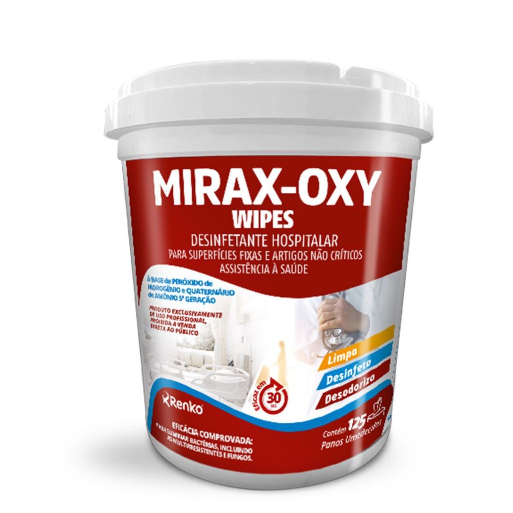 Mirax Oxy - Wipes - Pano Umedecido Com 125 Lenços