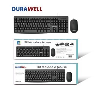Kit Teclado e Mouse Com Fio a Prova D'Agua Durawell DW-1016