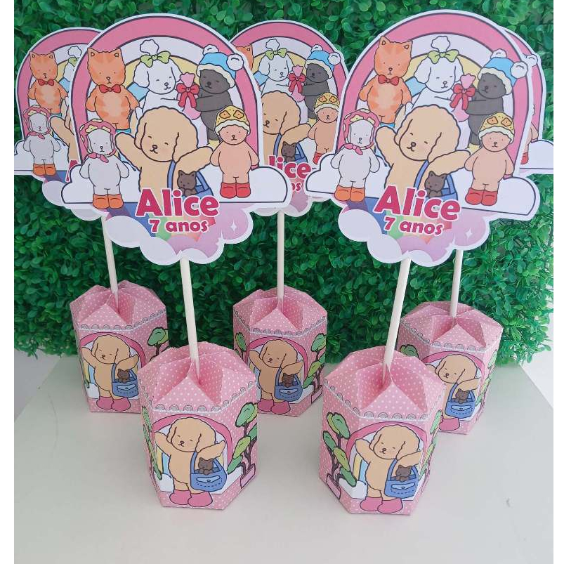 CENTROS DE MESA URSINHOS /PEGUE E MONTE / LEMBRANCINHA PARA FESTA INFANTIL PERSONALIZADO TEMA SAFARI URSO ROSA