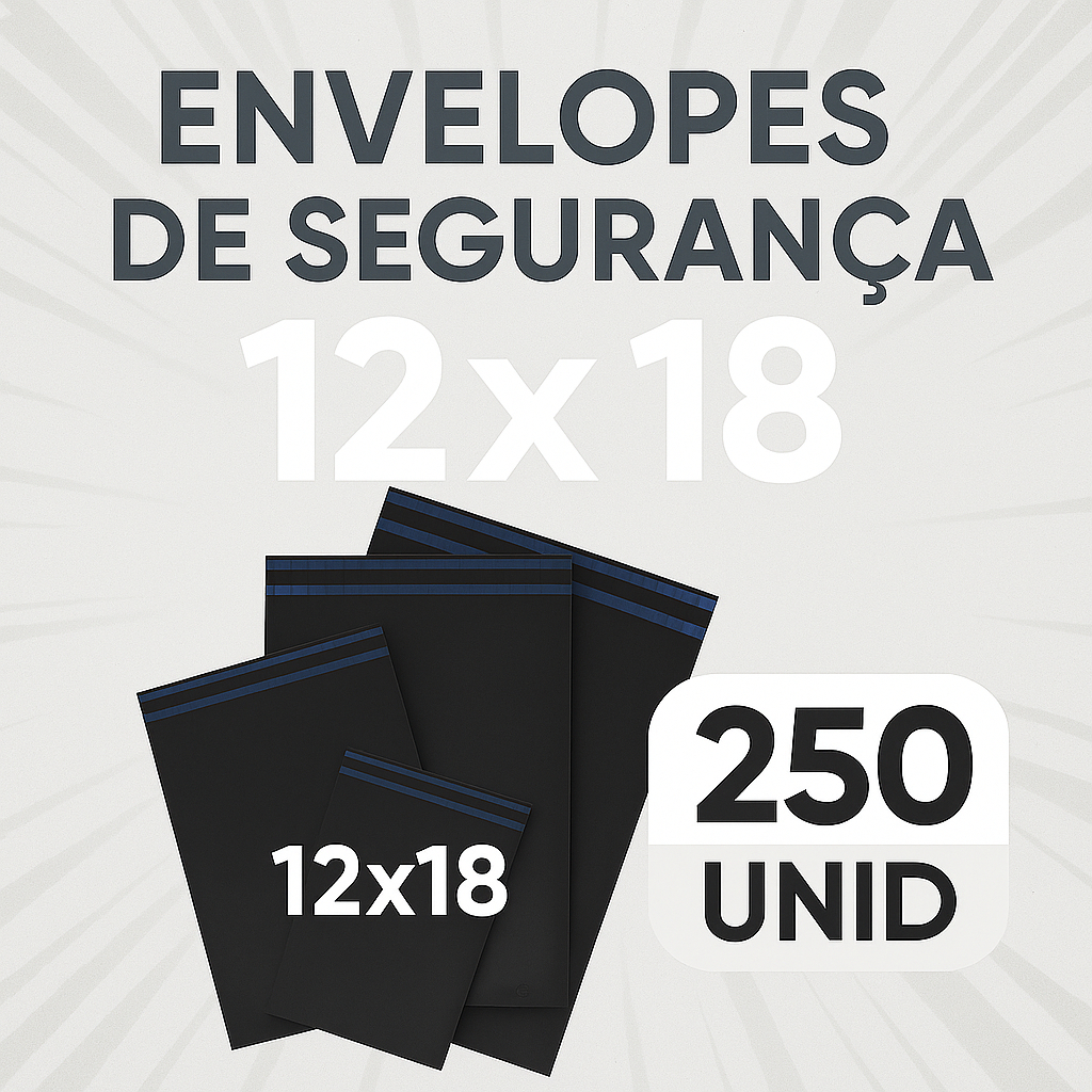Envelope de Envio para Correios 12x18 Embalagem Segurança Inviolável Lacre Permanente 250 Unidades