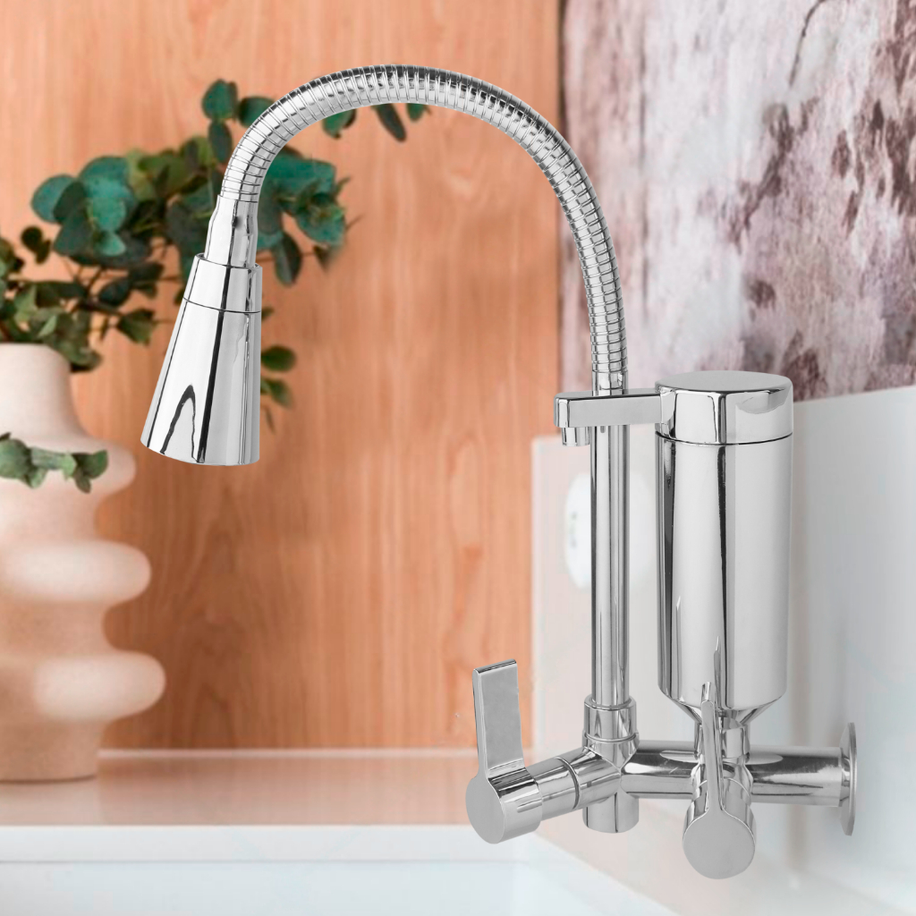 Torneira Gourmet Cozinha Com Filtro Parede Pia Dois Jatos Flexível 1/4 de Volta - 1053 em Oferta na Shopee