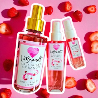 Body Splash Milkshake de Morango. ViBrandt em Oferta na Shopee