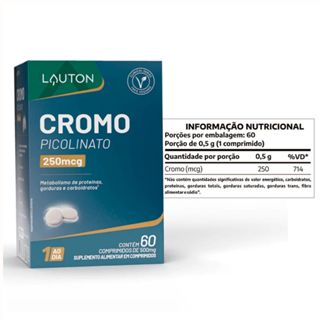 Cromo Picolinato 250mcg - 60 Comprimidos  Lauton Nutrition em Oferta na Shopee