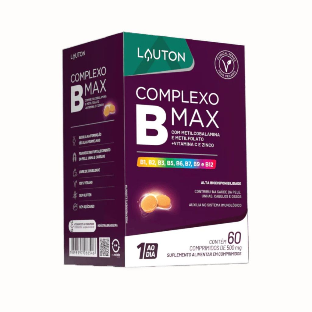 Complexo B Max - 60 Cápsulas  Lauton Nutrition