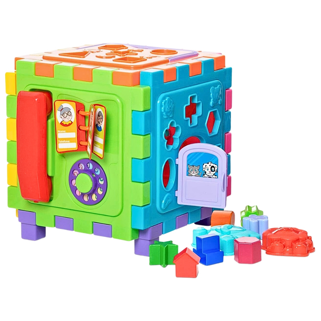 Cubo Didático Educativo Infantil com Formas de Encaixe para Crianças em Oferta na Shopee