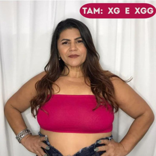 Top faixa bustie em malha sem bojo Plus Size - XG E XGG em Oferta na Shopee