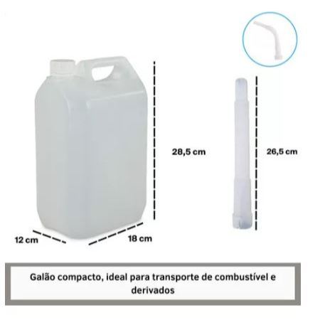 Galão para Combustível Carro Moto com Funil 5 Litros Reutilizável — imagem 2 de 2