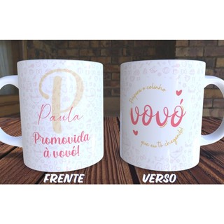 Caneca Personalizada Promovido à | Caneca Surpresa Gravidez | Caneca Bisa | Caneca Tio | Caneca Tia | Caneca Avó