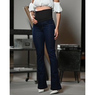Calça Flare Jeans P/Grávida Cós Alto Adaptavel Gestante em Oferta na Shopee