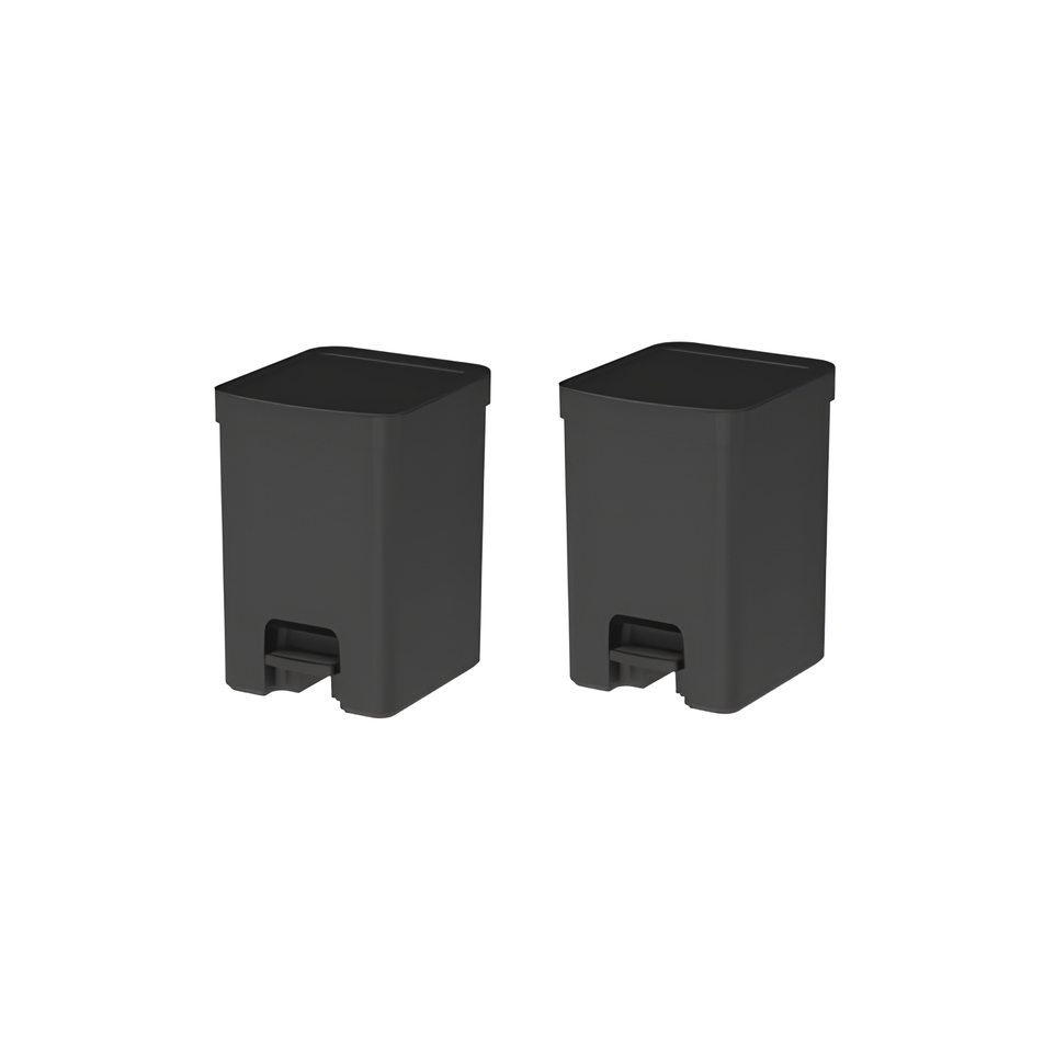 Kit de Lixeiras com pedal Ou 2 peças 12L Linhas Trium - Preto em Oferta na Shopee