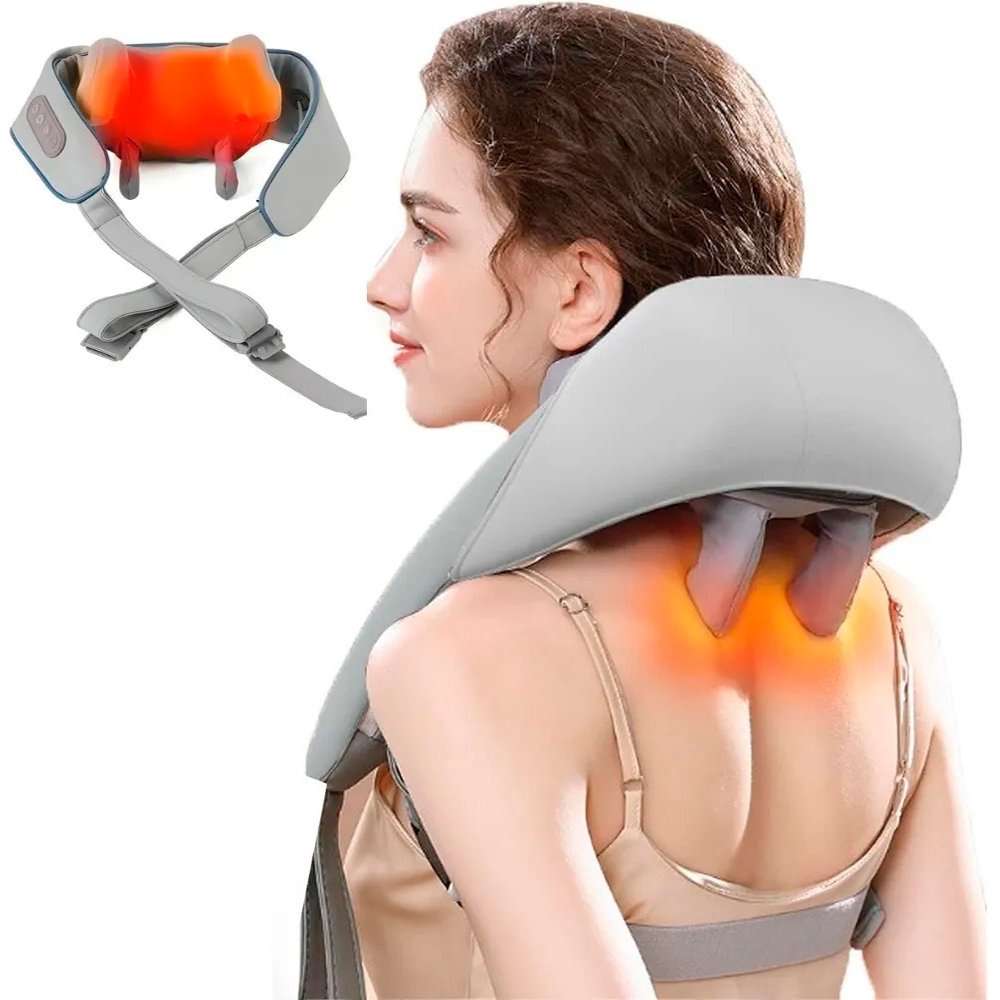Colete Massageador De Pescoço Shiatsu Inteligentes De Compressão Sem Fio Alívio De Dor Lombar Cervical Portátil em Oferta na Shopee