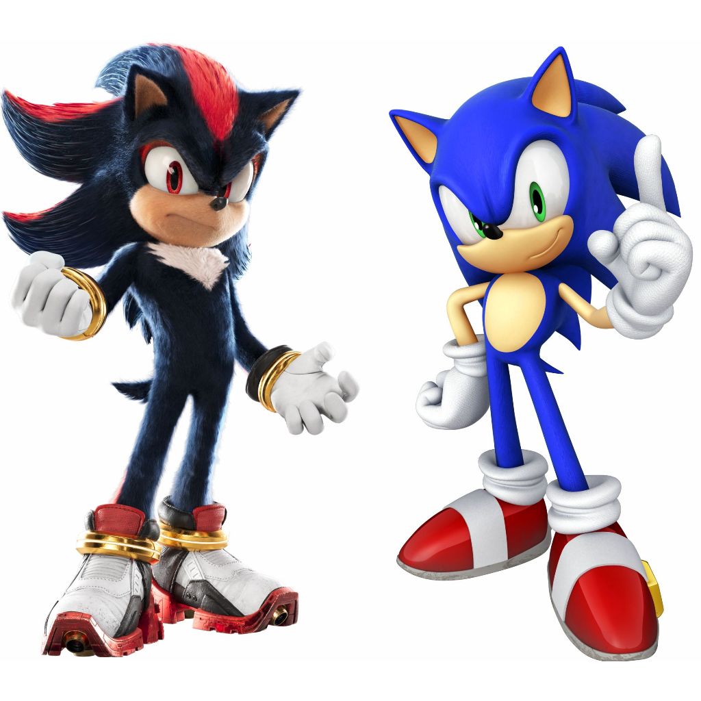 Display de Chão Mdf Decoração - Festa - Sonic Shadow - Novo (2 Peças 50cm Cada)