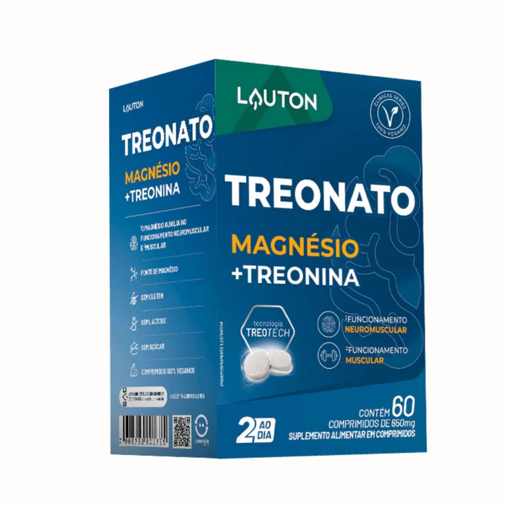 Treonato Magnésio + Treonina - 60 cps - Lauton em Oferta na Shopee