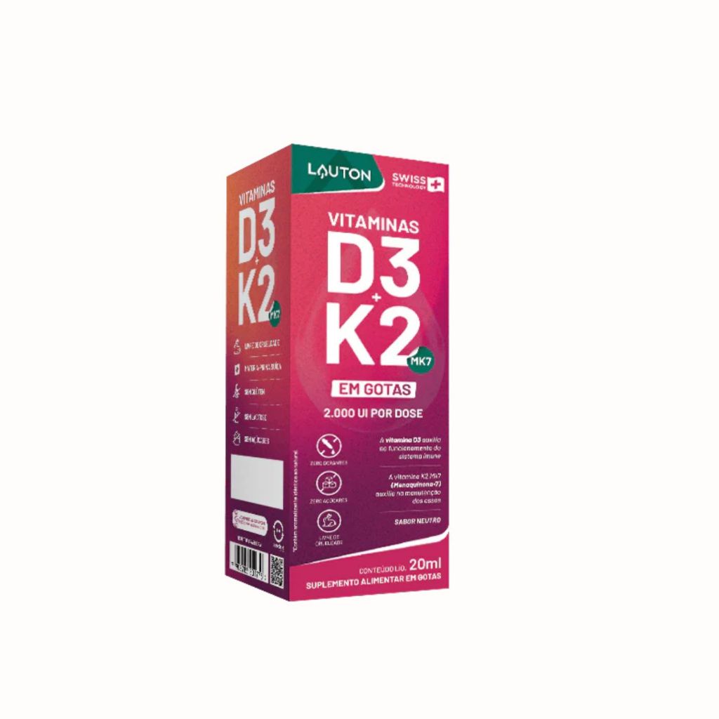 Vitamina D3 + K2 em Gotas - 20ml | Lauton em Oferta na Shopee