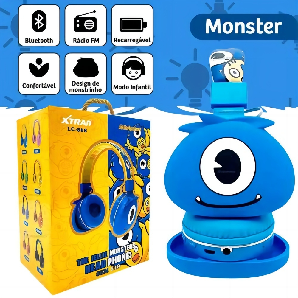 Headphone Fone de ouvido Bluetooth sem fio Infantil Desenho LC868 Embalagem Bonita de Caixa Presente