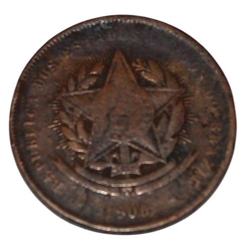 Moeda de 20 Réis de Bronze do Ano de 1905