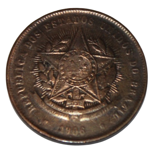 Moeda de 20 Réis de Bronze do Ano de 1906