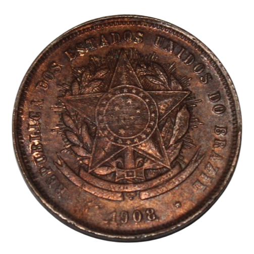 Moeda de 20 Réis de Bronze do Ano de 1908