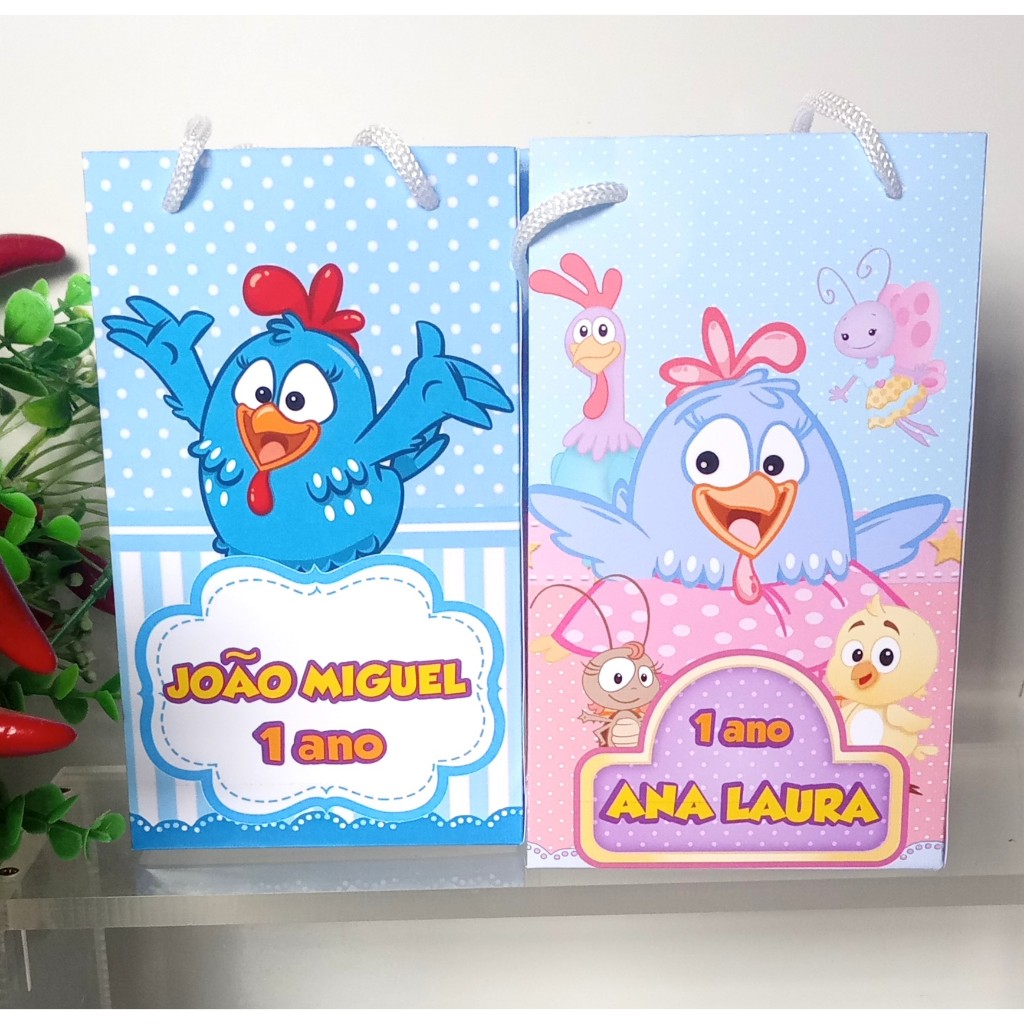 SACOLINHA PERSONALIZADA PARA LEMBRANCINHA DE FESTA/ANIVERSÁRIO - GALINHA PINTADINHA - GALINHA PINTADINHA CANDY.