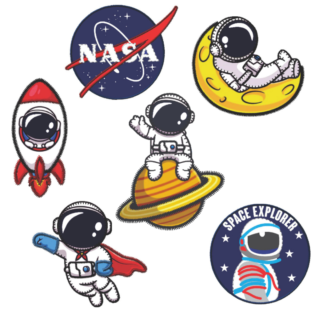 Aplique Termocolante Sublimação Astronauta 6 Unidades 6 cm em Oferta na Shopee