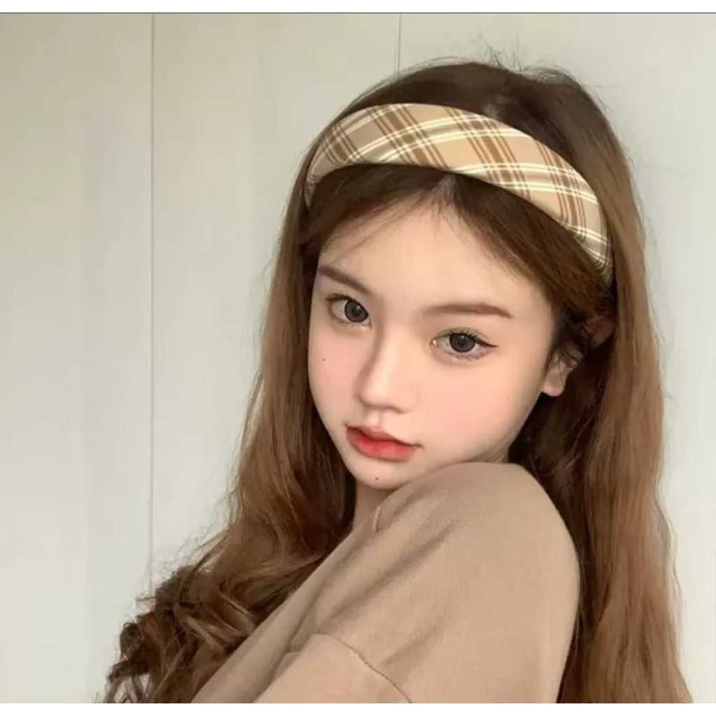 Tiara Cabelo Tiara Acolchoado Xadrez Cor Sortida em Oferta na Shopee