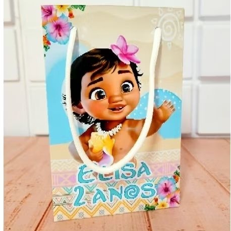 Sacolinha Caixinha Personalizada Moana Baby festa moana Lembrancinha Moana