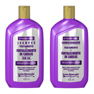 Shampoo e Condicionador Desamarelador  Gota Dourada - Embalagem Econômica de 430ml cada em Oferta na Shopee