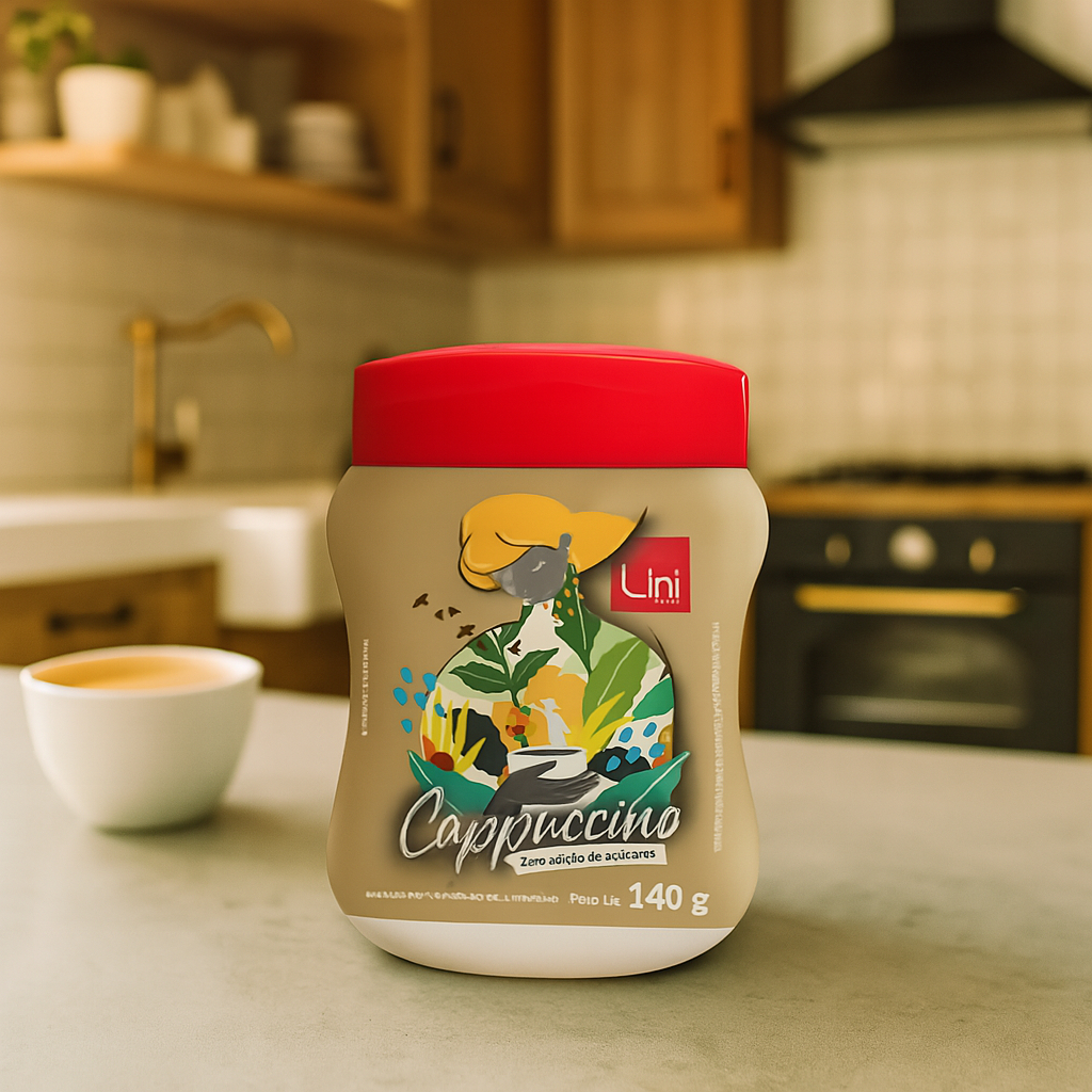 Kit com 2 Cappuccino SEM Adição de Açucar Lini 140 gramas cada Pó Solúvel