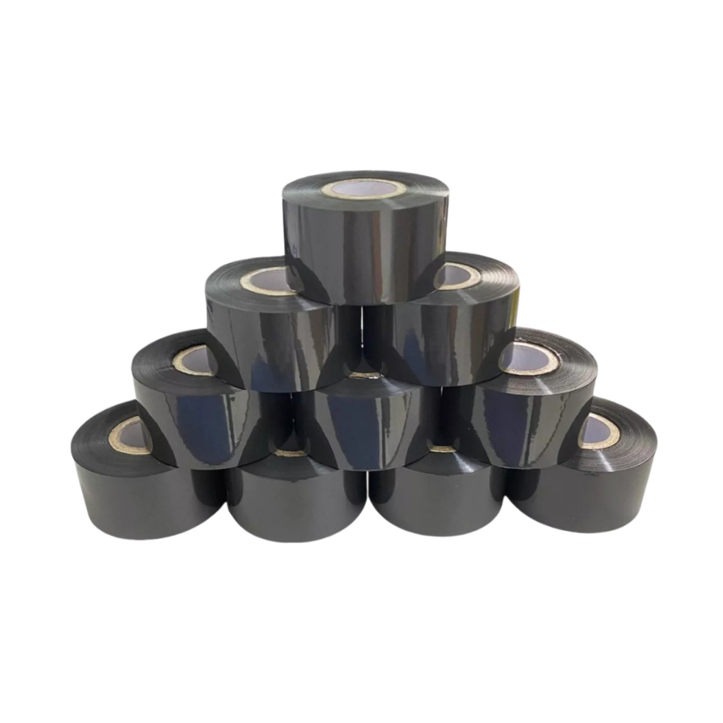 Fita Ribbon Preto Datador Hot Stamping 35mm X 122 metros - 10 Unidades - Batmaq
