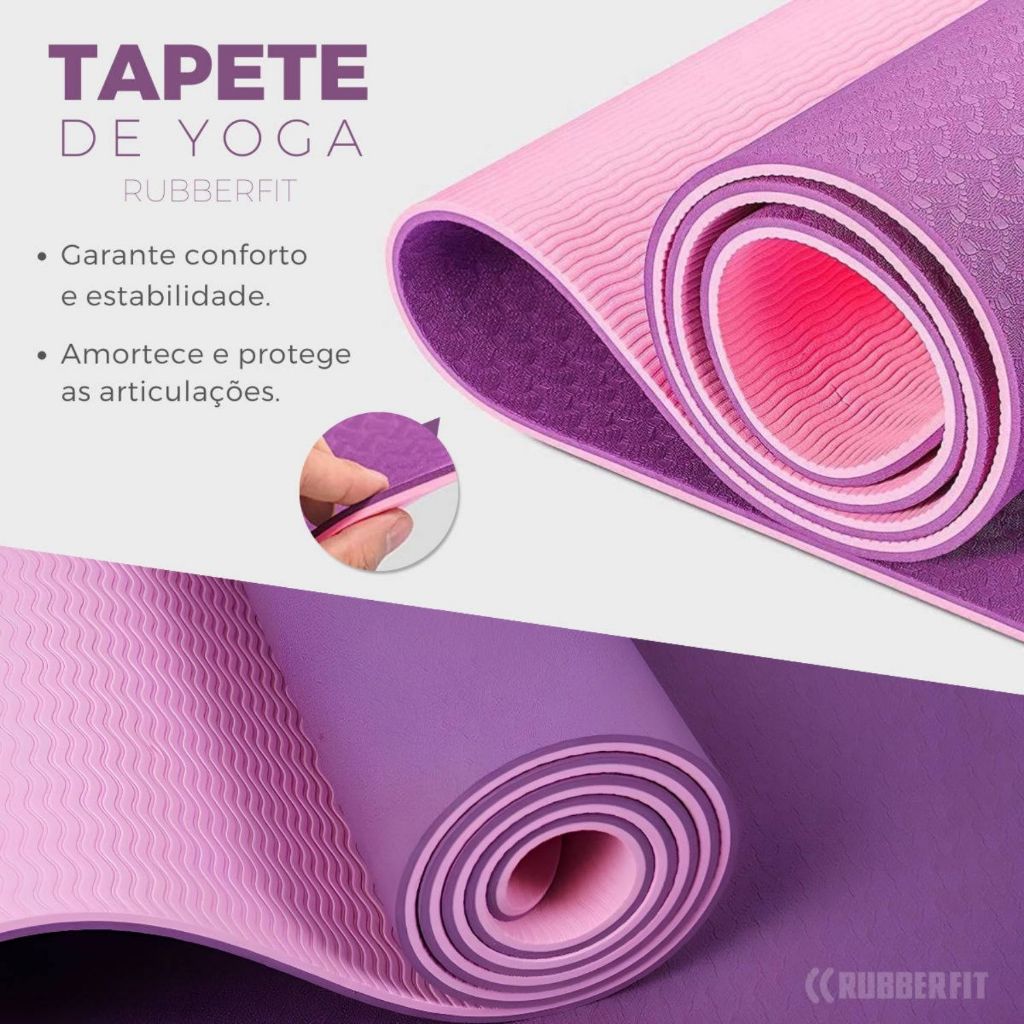 Tapete De Yoga Rubberfit Tpe Colchonete 6mm Exercícios Antiderrapante