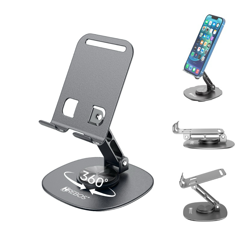 Suporte Metal De Mesa 360º Ajustável Rotatorio Para Cel iPhone iPad Reforçado