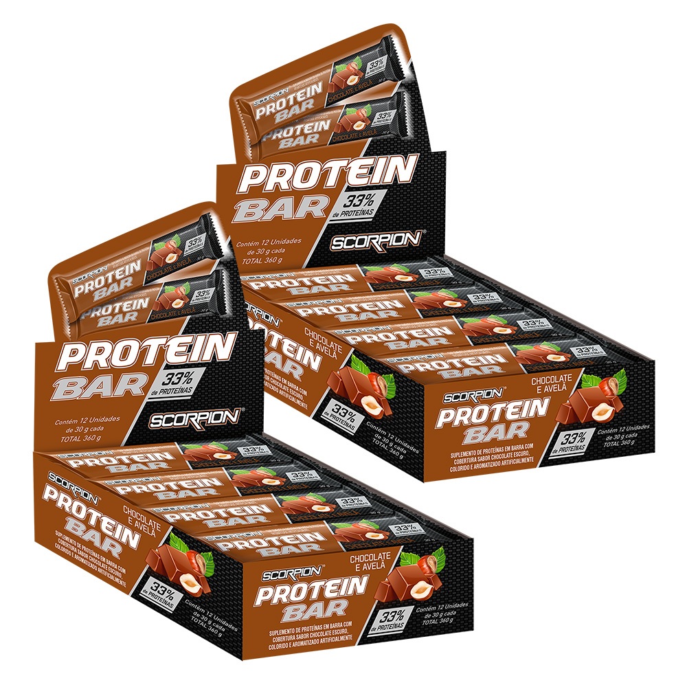 Kit 2x Displays Barra de Proteína Protein Bar 30g com 33% de Proteína