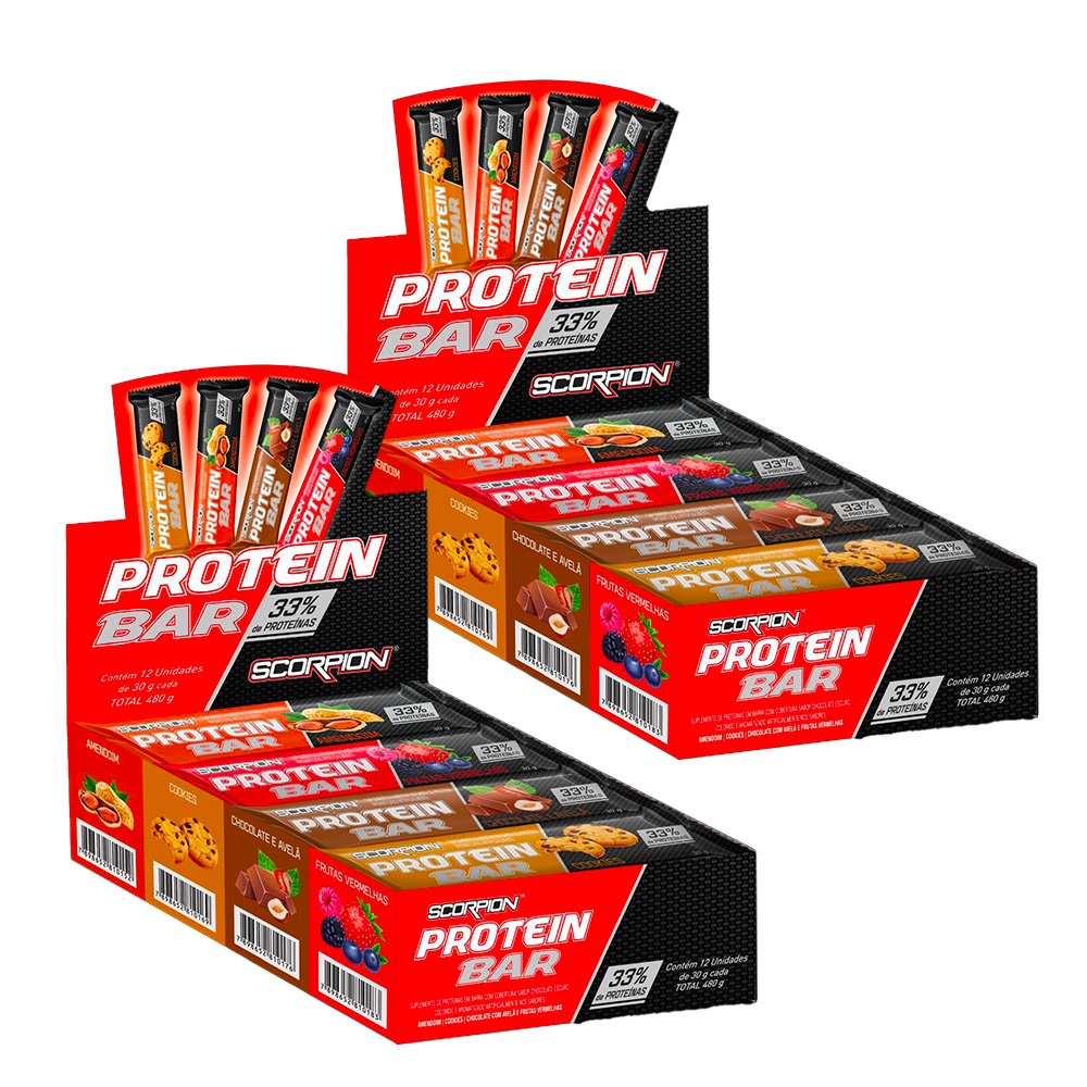 Kit 4x Displays Barra de Proteína Protein Bar 30g com 33% de Proteína — imagem 2 de 2