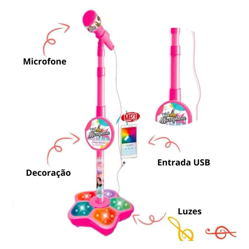 Microfone I Antil Generic High School Musical Luzes — R$ 153,00 em Shopee