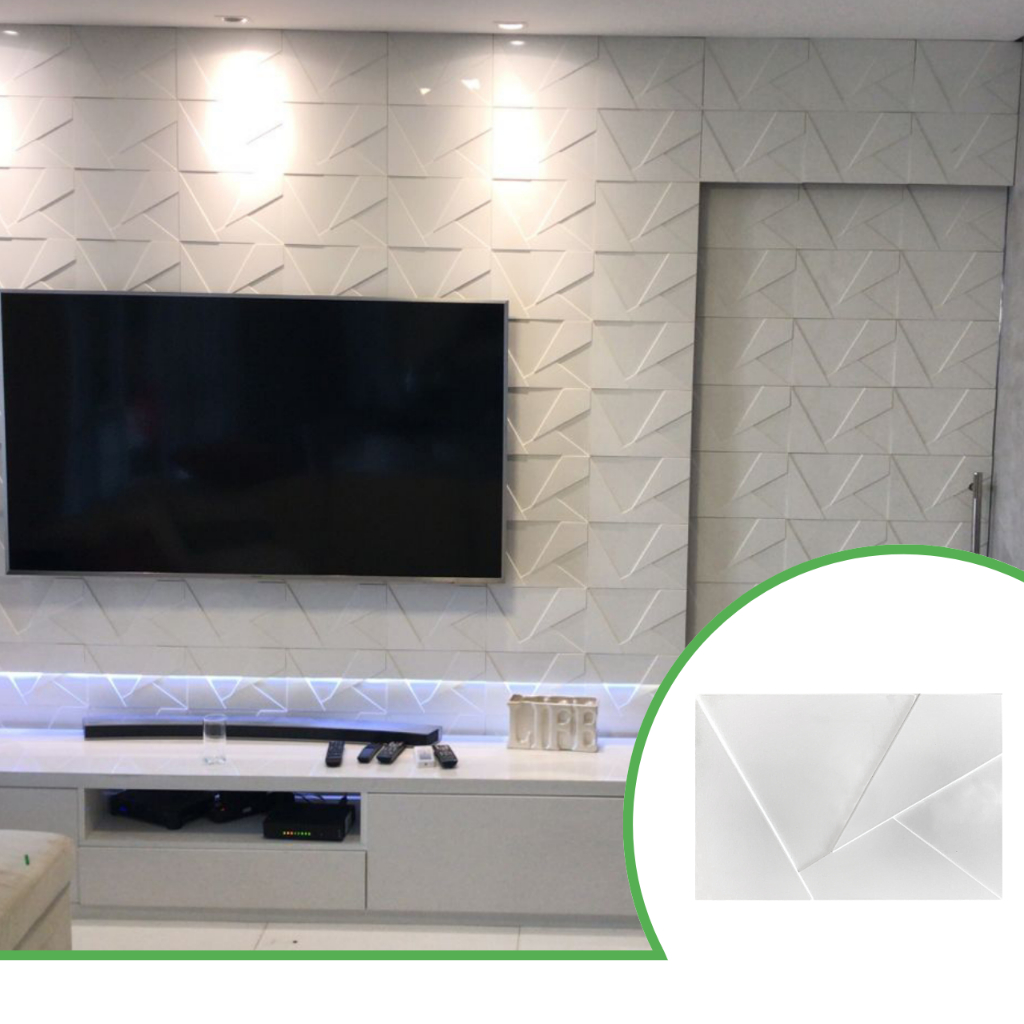 Revestimento 3D 20x30cm DELTA | 1 caixa com 2m² (34 peças) - Decoração de Parede | Direct Borrachas em Oferta na Shopee
