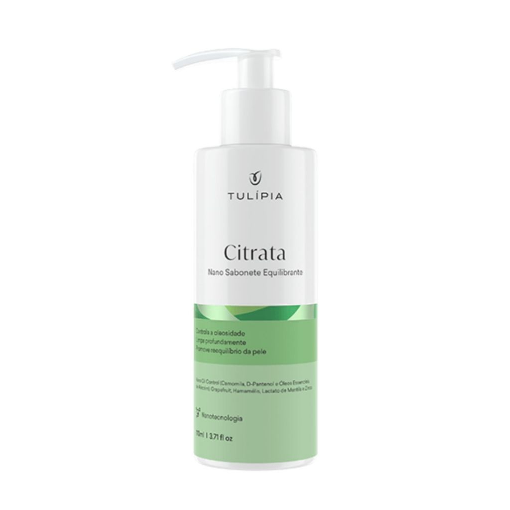 Citrata Sabonete Antioleosidade Facial Hidrata e Reduz Oleosidade 110ml Tulipia