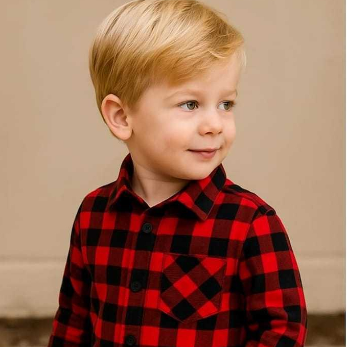 Camisa Xadres Infantil Masculina Flanela Manga Longa com bolso