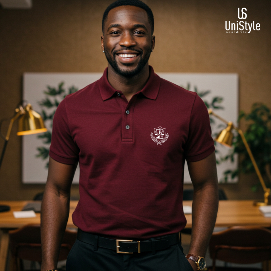 Camisa Gola Polo Nutrição Profissões Unissex e Baby Look Emblema em Malha Piquet Premium