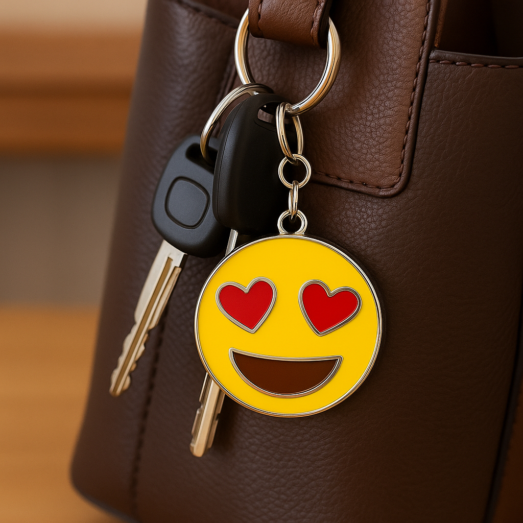 CHAVEIRO EMOJI DE METAL SMILE EMOJI 3,5CM Chaveiro Emoji Apaixonado