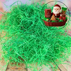 100~500g PALHA DE MADEIRA DECORATIVA NATAL VERDE
