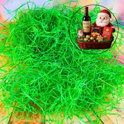 50~300g PALHA DE MADEIRA DECORATIVA NATAL VERDE