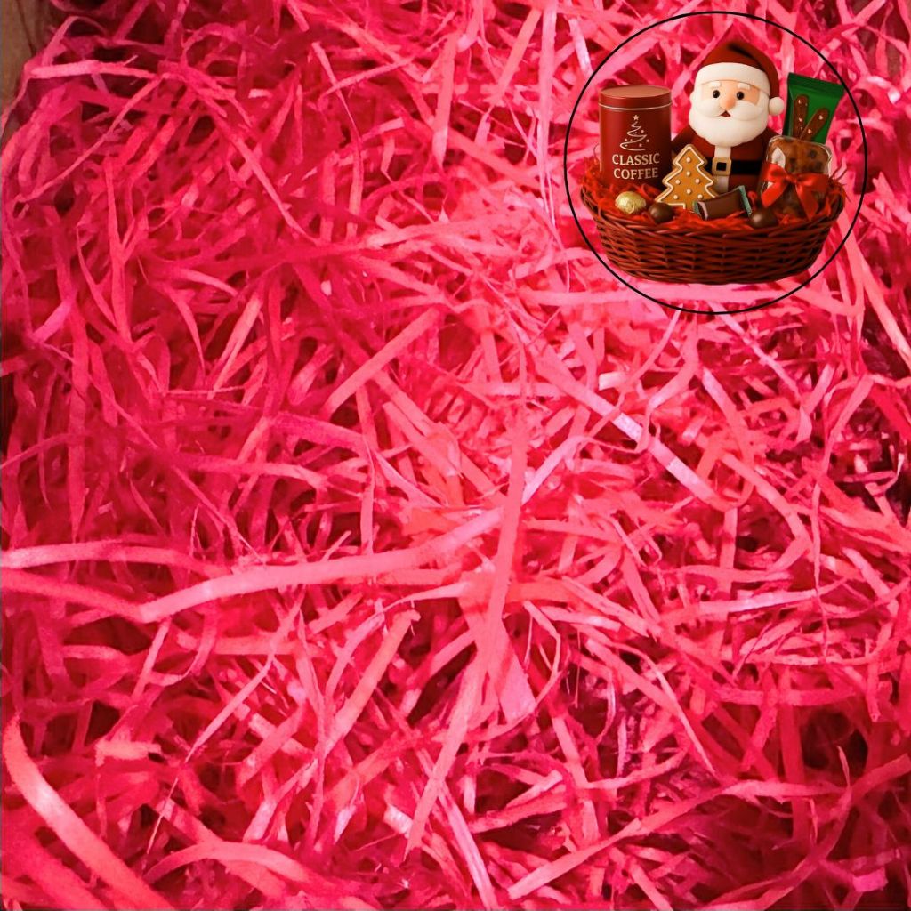 200~1kg PALHA DE MADEIRA DECORATIVA NATAL VERMELHA