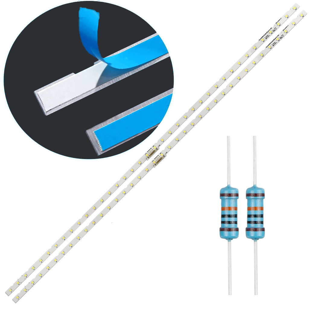 KIT 2 BARRAS DE LEDS PARA TV SAMSUNG UN49NU7100G UN49RU7100G UN49NU7300G + RESISTOR