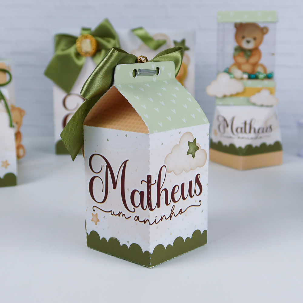 Kit Festa Infantil Caixinhas Personalizada - Tema Ursinho Premium PEGUE MONTE – Alta Qualidade