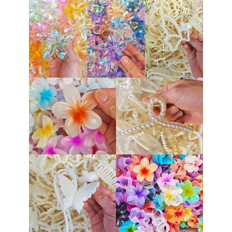 Kit 3/6/12/24 Grampos Pregador Piranha De Cabelo Flor De Feriado Praia Modelo Diversos Perolado Dia a Dia em Oferta na Shopee