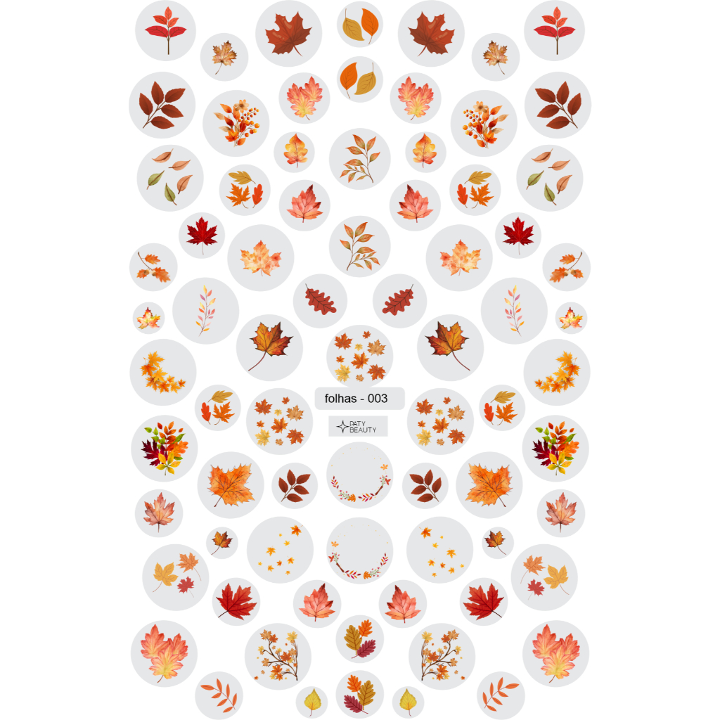 Adesivo de Unha Linha Outono Inverno Atual Cores Alaranjadas Folhas Lindas Tecnologia Pelicula 3D em Oferta na Shopee