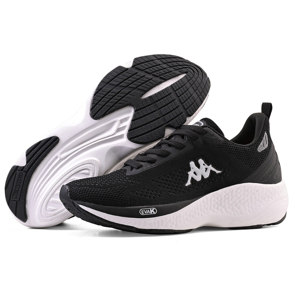 Tênis Kappa Pulse Masculino Feminino Original Preto Branco Casual Confortável Macio em Oferta na Shopee